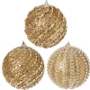 Resin^Raz 4" Glittered Ball Ornament Set/3