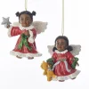 Kurt S Adler African American Angels Little Angel Set Ornaments, Set Of 2, C7630 Hot