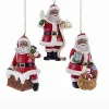Resin^Kurt S Adler African American Santa Ornament Set/3, C7606