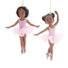 Resin^Kurt S Adler African Ballerina Girl Ornaments, Set/2, E0481, Kurt Adler