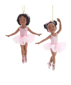 Resin^Kurt S Adler African Ballerina Girl Ornaments, Set/2, E0481, Kurt Adler