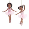 Kurt S Adler African Ballerina Girl Ornaments, Set/2, E0481, Kurt Adler Hot