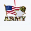 Resin^Kurt S Adler Army With American Flag Ornament For Personalization
