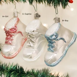 Stocking / Skirt^Old World Christmas Baby Shoes