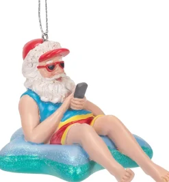 Kurt S Adler Beach Santa In Starfish Float Christmas Ornament, E0467, Kurt Adler Sale