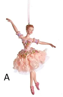 Stocking / Skirt^Kurt S Adler Blush Pink Ballerina Ornaments, 2 Assorted, E0534, Kurt Adler