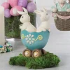 Resin^Raz Bunnies In Egg Cart