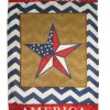 Magnolia Lane Burlap God Bless America Star Double Applique House Flag Fashion