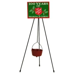 Byers Choice^Byers Choice Red Kettle With Tripod, 430Ke