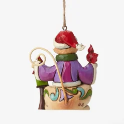 Resin^Enesco Cat With Birdhouse Mini Ornament