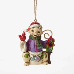 Enesco Cat With Birdhouse Mini Ornament Shop