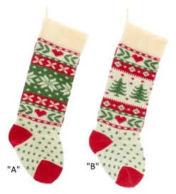 Stocking / Skirt^Kurt S Adler Christmas Tree And Snowflake Knitted Stockings, B0673, Kurt Adler
