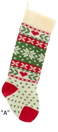 Stocking / Skirt^Kurt S Adler Christmas Tree And Snowflake Knitted Stockings, B0673, Kurt Adler