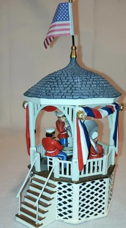 Department 56 Cic, Gazebo Music Box "Stars And Stripes Forever", 56.55502, Christmas In The City Clearance