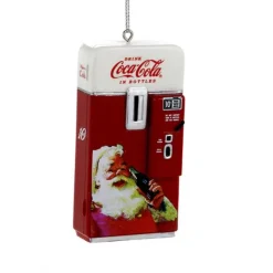 Santas^Kurt S Adler Coca-Cola® Red And White Vintage Vending Machine Ornament, Cc2131