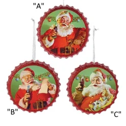 Santas^Kurt S Adler Coca-Cola® Santa Bottle Cap Ornaments