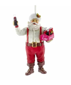 Clothtique/Fabriche Santas^Kurt S Adler Coca-Cola® Santa Holding A 6-Pack Ornament, Cc9122, Kurt Adler