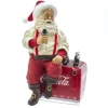 Resin^Kurt S Adler Coca-Cola® Santa Sitting On Cooler Table Piece, Cc5191