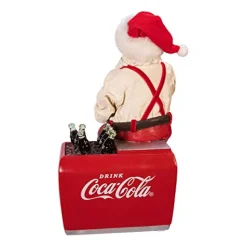 Clothtique/Fabriche Santas^Kurt S Adler Coca-Cola® Santa Sitting On Cooler Table Piece, Cc5191