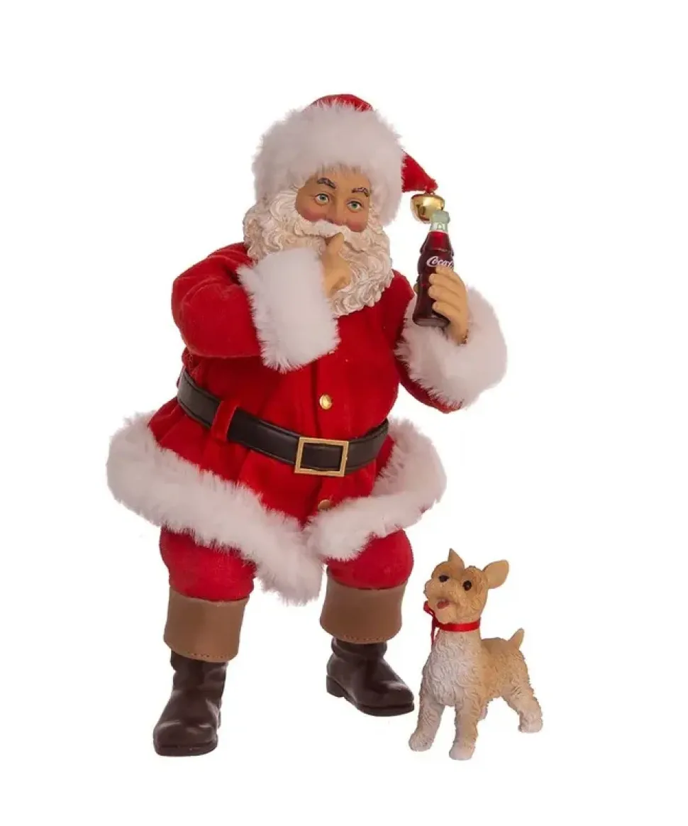 Santas^Kurt S Adler Coca-Cola, Sundblom 90Th Anniversary Santa And Dog, 2-Piece Set, Fabriche™ Cc5213