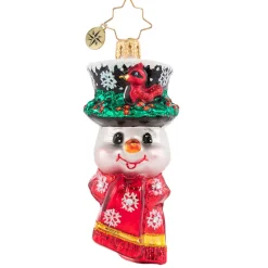Blown Glass^Christopher Radko Cr, A Snowman Worth Flocking To, Gem, 1020672,
