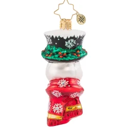 Blown Glass^Christopher Radko Cr, A Snowman Worth Flocking To, Gem, 1020672,