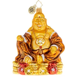 Blown Glass^Christopher Radko Cr, Ain'T Life Rich? Buddha, 1020519,