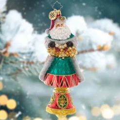 Blown Glass^Christopher Radko Cr, Bells Will Be Ringing Santa, 1021361, Radko