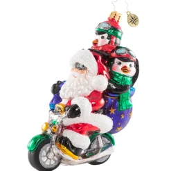 Santas^Christopher Radko Cr, Cheerful Chopper Comrades, 1020805,