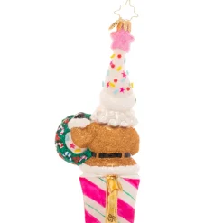 Blown Glass^Christopher Radko Cr, Christmas Confetti Santa, 1021314, Radko