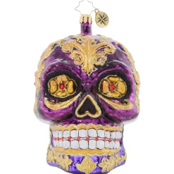 Halloween/Witches^Christopher Radko Cr, Festive Filigree Calavera, 1021667, Radko