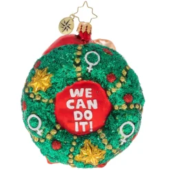 Blown Glass^Christopher Radko Cr, Fight For Women's Rights Wreath, 1020347,