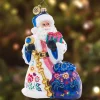 Blown Glass^Christopher Radko Cr, Floral Folk Santa, 1021441, Radko