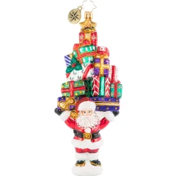 Glass^Christopher Radko Cr, Gift Liftin' Santa, 1020695,