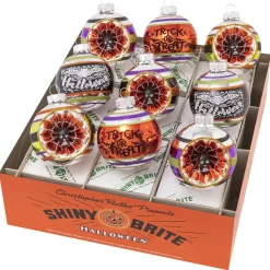 Christopher Radko^Christopher Radko Cr, Halloween 9 Count 2.5" Decorated Rounds With Reflectors, 4028051, Radko