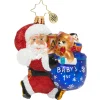 Blown Glass^Christopher Radko Cr, Hurry Santa Gem, 1020243,