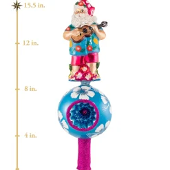 Glass^Christopher Radko Cr, Island Time Finial Topper, 1020821,