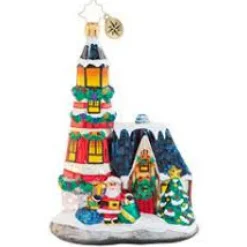 Blown Glass^Christopher Radko Cr, Maritime Merriment Lighthouse, 1020573,