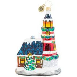 Blown Glass^Christopher Radko Cr, Maritime Merriment Lighthouse, 1020573,