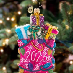 Blown Glass^Christopher Radko Cr, No Time Like The Present 2023, 1021493, Radko