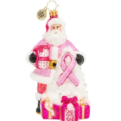 Santas^Christopher Radko Cr, Pink Ribbon Santa, 1020371,