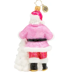 Santas^Christopher Radko Cr, Pink Ribbon Santa, 1020371,