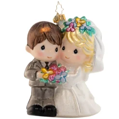 Blown Glass^Christopher Radko Cr, Precious Newlyweds, 1021233, Radko