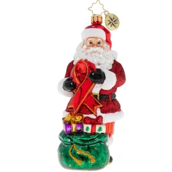 Santas^Christopher Radko Cr, Red Ribbon Awareness Santa, 1020372,