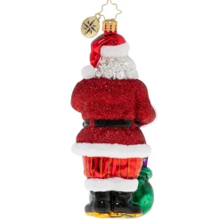 Blown Glass^Christopher Radko Cr, Red Ribbon Awareness Santa, 1020372,