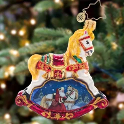 Glass^Christopher Radko Cr, Resplendent Rocking Horse Gem, 1021407, Radko, Gem