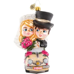 Blown Glass^Christopher Radko Cr, Riding Merrily In Matrimony, 1020721,