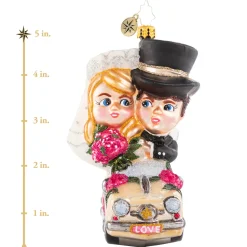 Blown Glass^Christopher Radko Cr, Riding Merrily In Matrimony, 1020721,