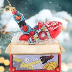 Blown Glass^Christopher Radko Cr, Robo Rocket Rides Again, 1021601, Radko