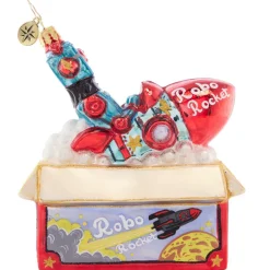 Blown Glass^Christopher Radko Cr, Robo Rocket Rides Again, 1021601, Radko